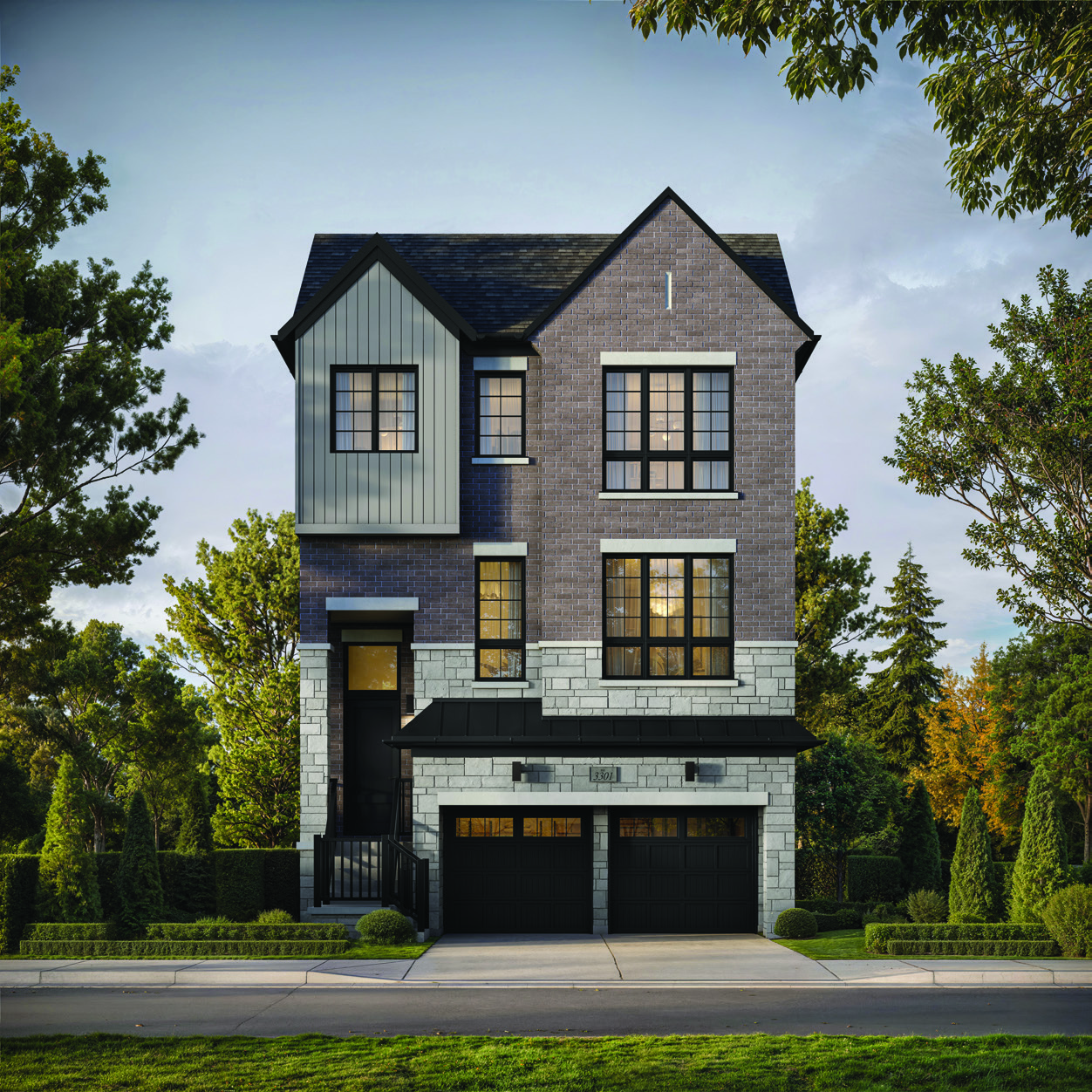 THE ASHCROFT, elevation A architectural rendering